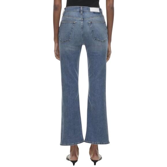 Redone 70s Crop Boot Jeans 27 West Coast Fade Wash Stretch Casual High Waist - Picture 2 of 9